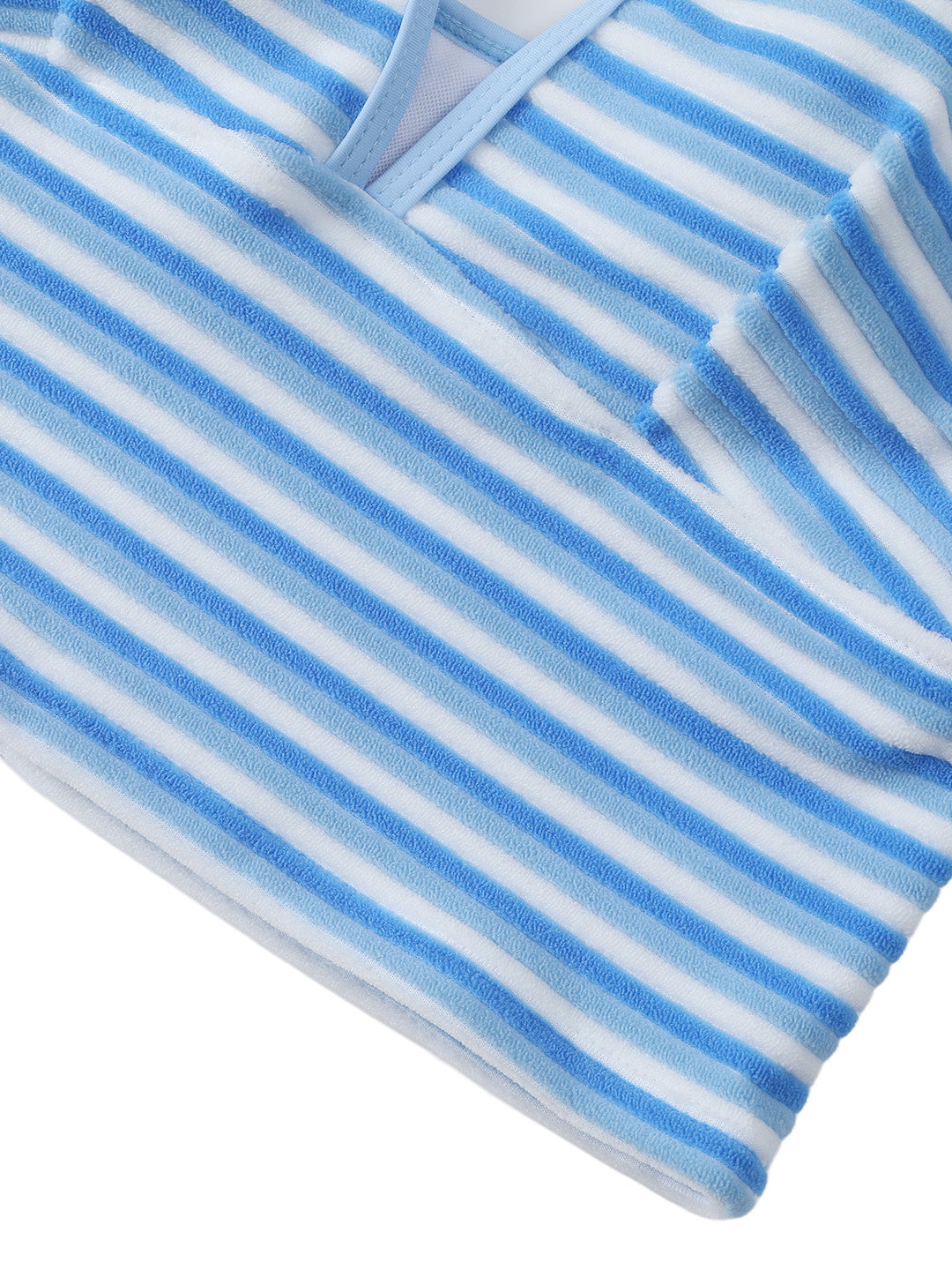 Blue &amp; White 1940s Striped Side Tie Tankini Set - vintage fashion, retro style, pure white