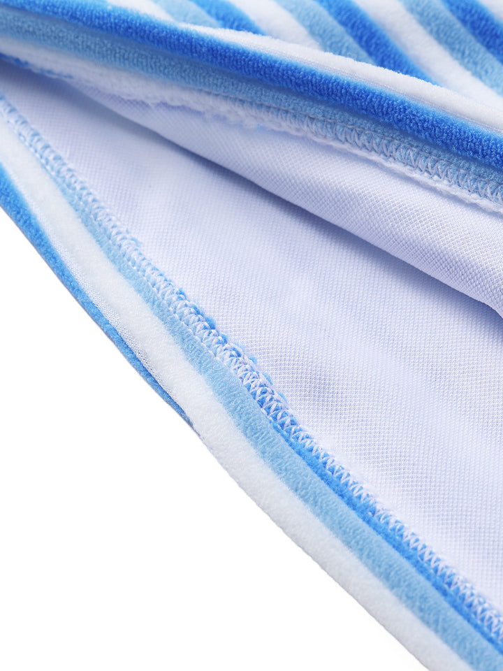 Blue &amp; White 1940s Striped Side Tie Tankini Set - vintage fashion, retro style, pure white