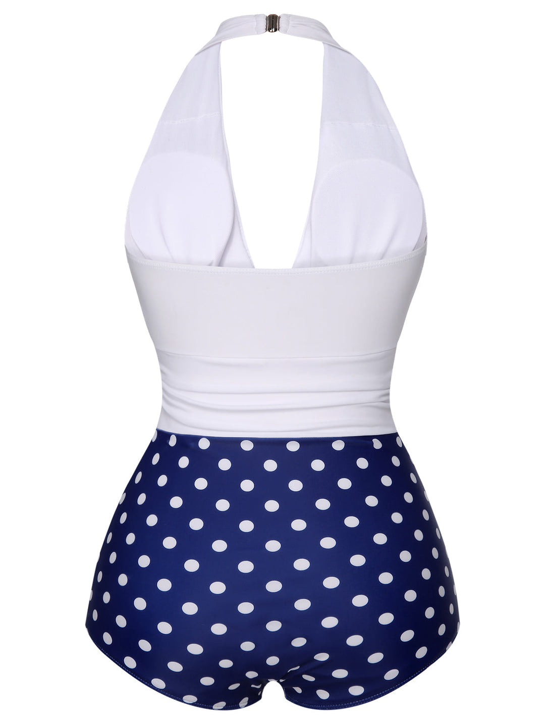 Blue &amp; White Polka Dots Halter Swimsuit, vintage swimsuit, swimwear - perfect for women who love vintage and retro fashion