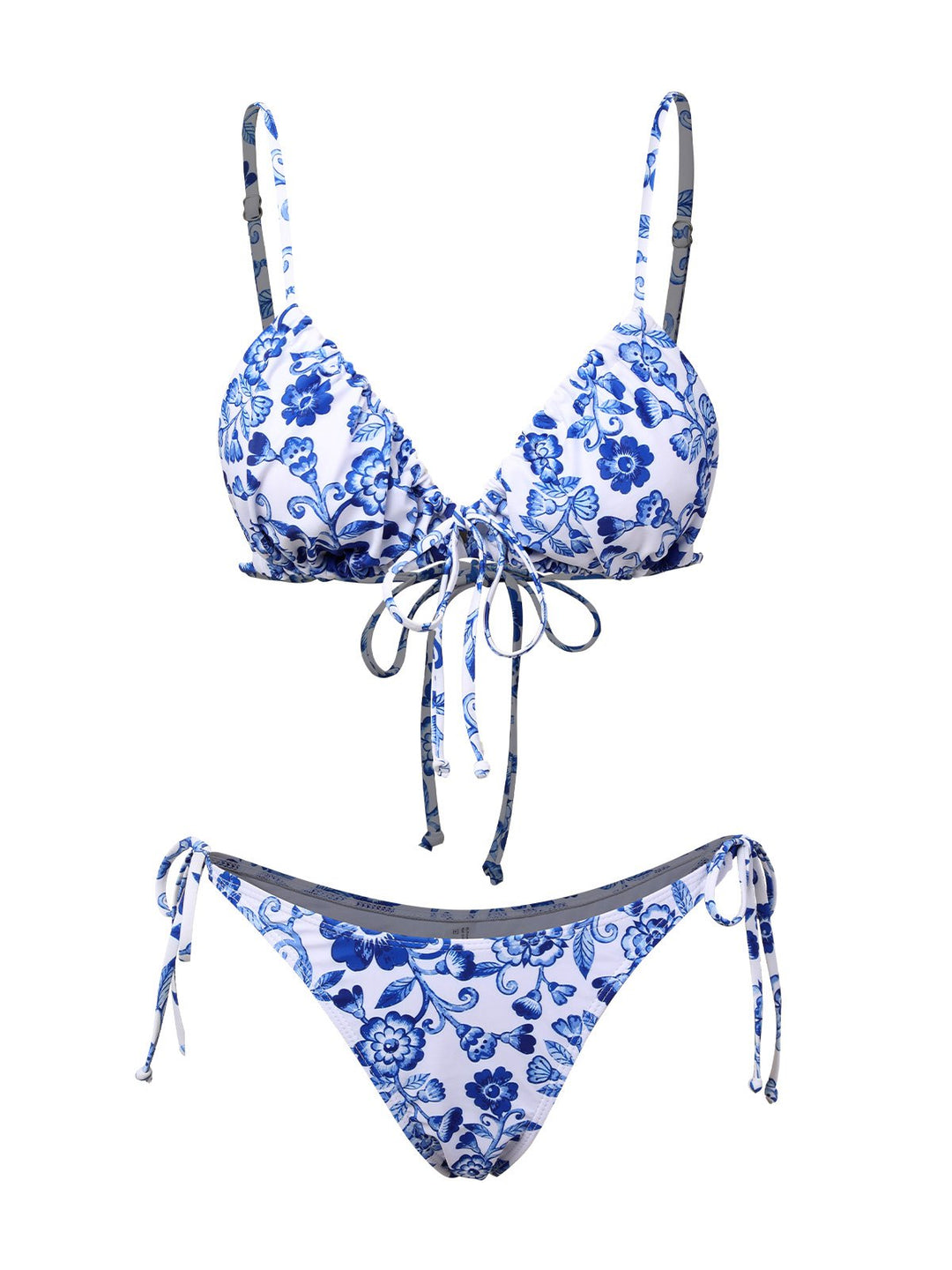 Blue &amp; White 1950s Porcelain Strappy Bikini, vintage swimsuit, pin-up swimwear - perfect for women who love vintage and retro fashion