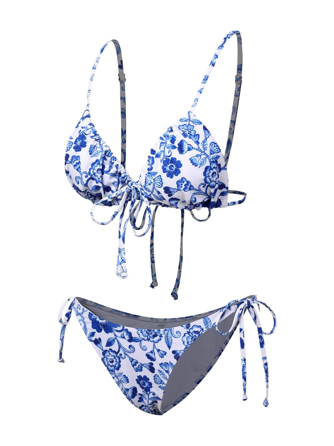 Blue &amp; White 1950s Porcelain Strappy Bikini, vintage swimsuit, pin-up swimwear - perfect for women who love vintage and retro fashion