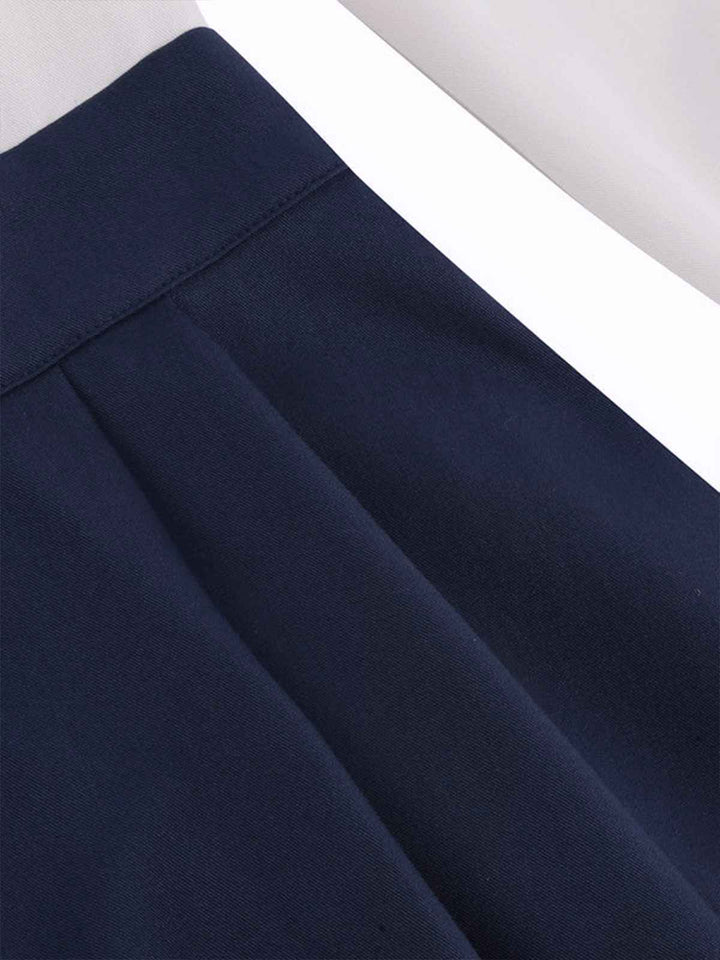 Blue &amp; White 1950s Solid Patchwork Dress: timeless style reimagined