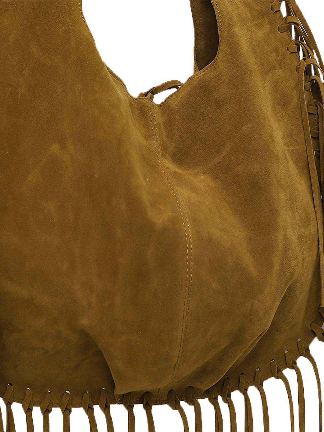 Boho Fringe Suede Hobo Shoulder Bag - vintage fashion, retro style