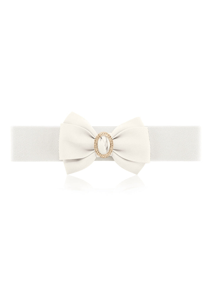 Bow Buckle Elastic Solid Vintage Belt - vintage fashion, retro style