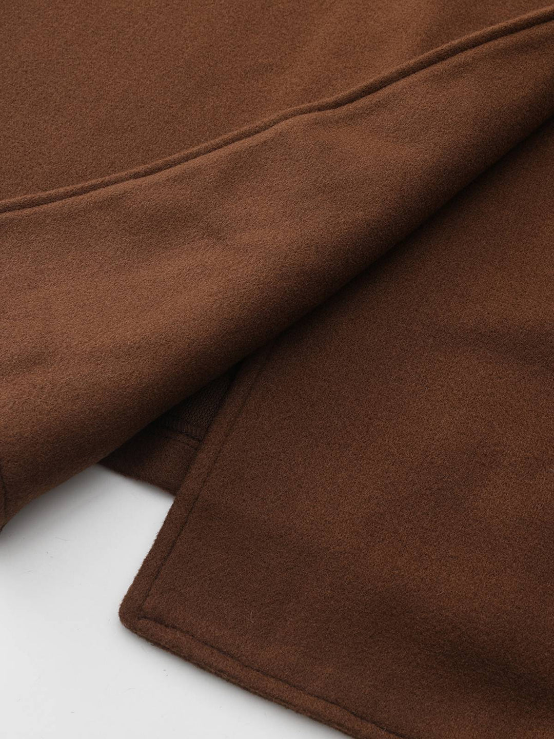 Brown 1930s Notched Collar Faux-Wool Long Coat - vintage fashion, style