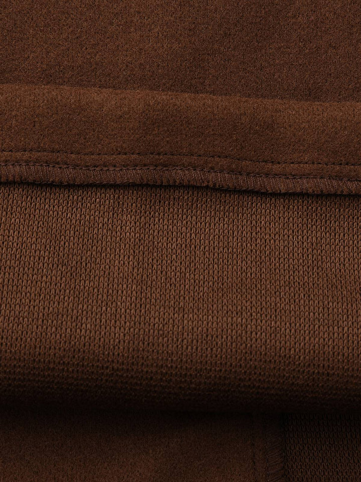 Brown 1930s Notched Collar Faux-Wool Long Coat - vintage fashion, style