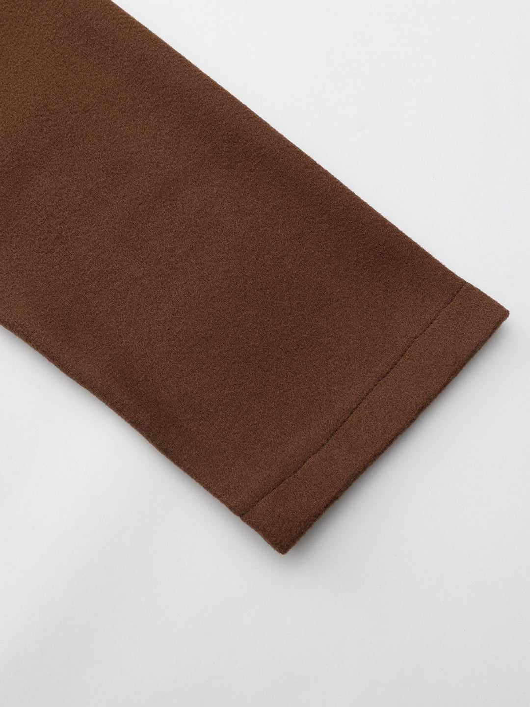 Brown 1930s Notched Collar Faux-Wool Long Coat - vintage fashion, style