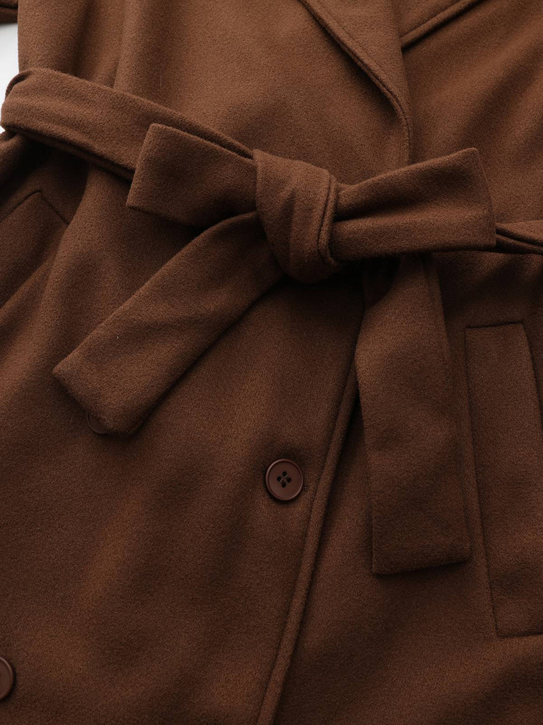 Brown 1930s Notched Collar Faux-Wool Long Coat - vintage fashion, style