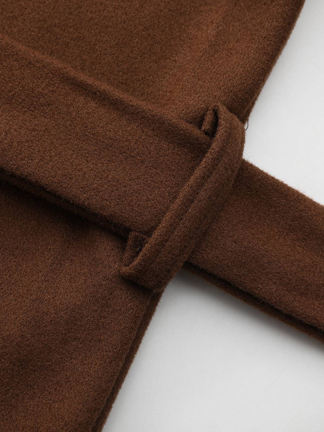 Brown 1930s Notched Collar Faux-Wool Long Coat - vintage fashion, style