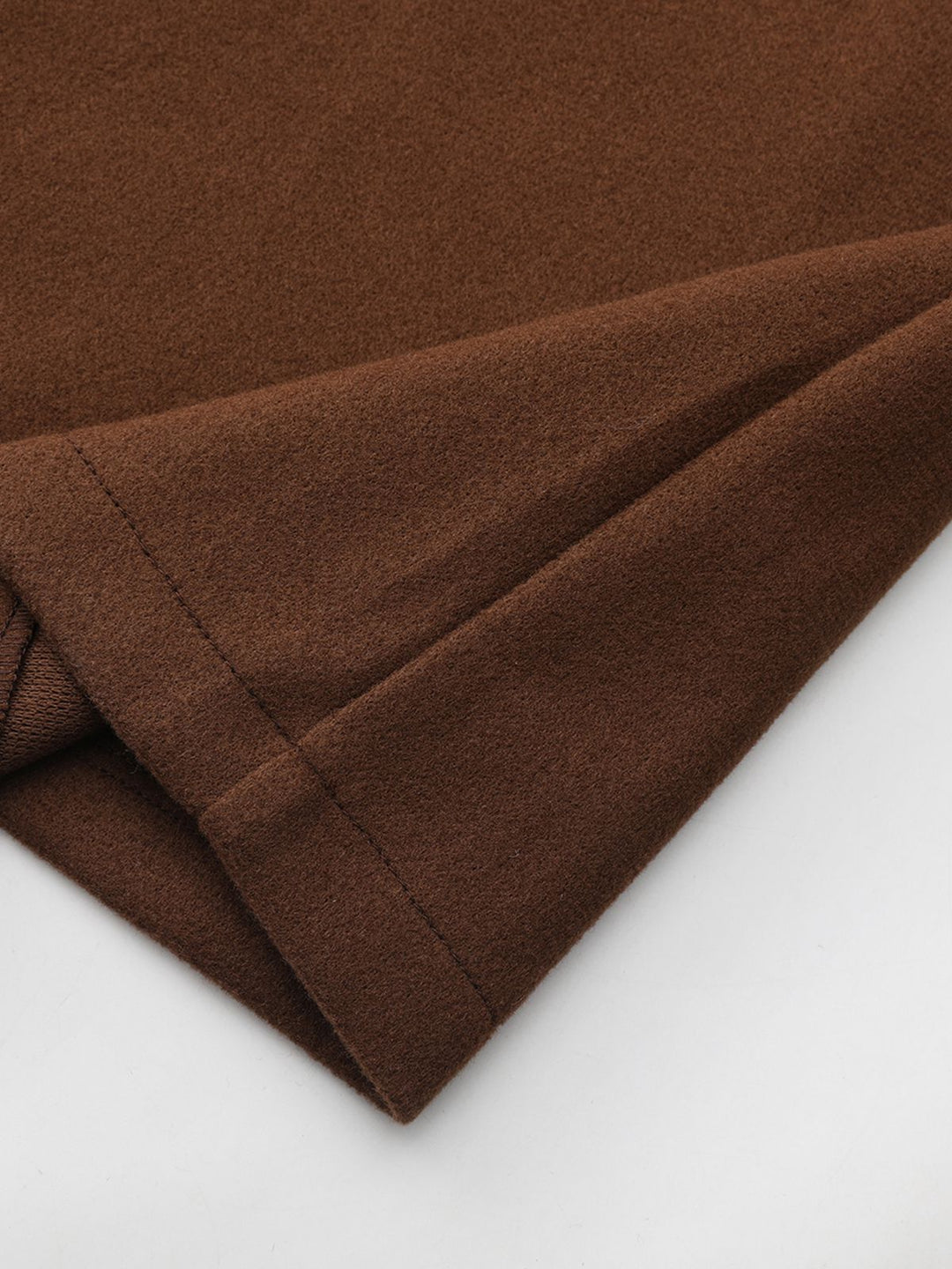 Brown 1930s Notched Collar Faux-Wool Long Coat - vintage fashion, style