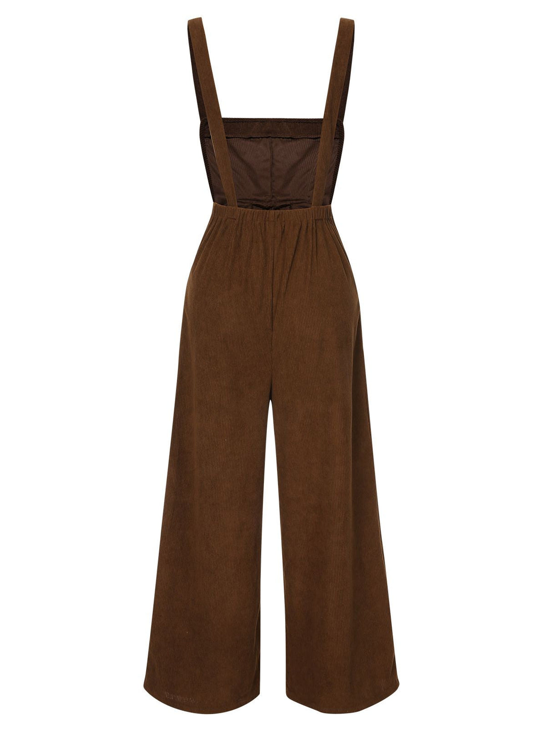 Brown 1930s Solid Corduroy Bib Jumpsuit, vintage romper, retro jumpsuit - perfect for women who love vintage and retro fashion