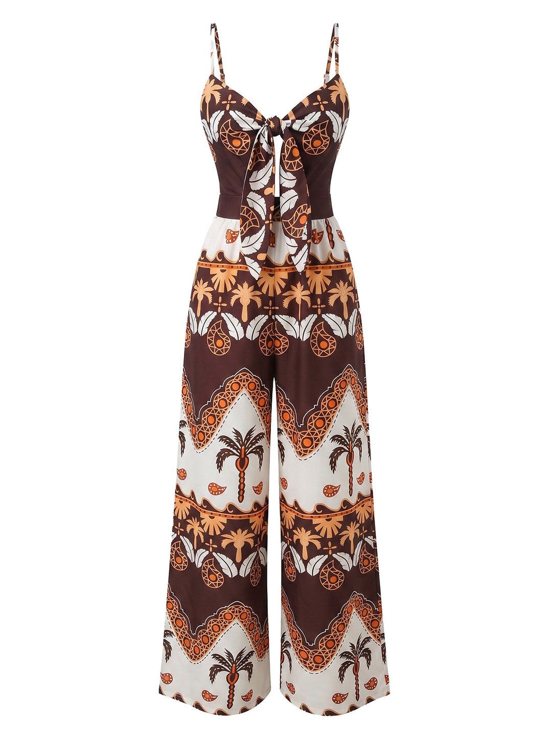 Brown 1930s Vintage Belted Wide Leg Jumpsuit, vintage romper, retro jumpsuit - perfect for women who love vintage and retro fashion