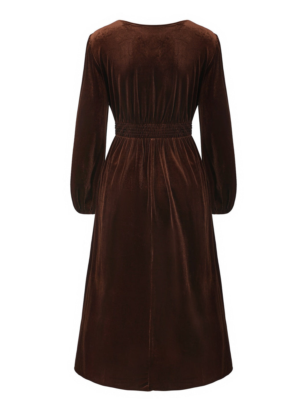 Brown 1940s Solid Lace Patchwork Velvet Dress - vintage dress, retro fashion