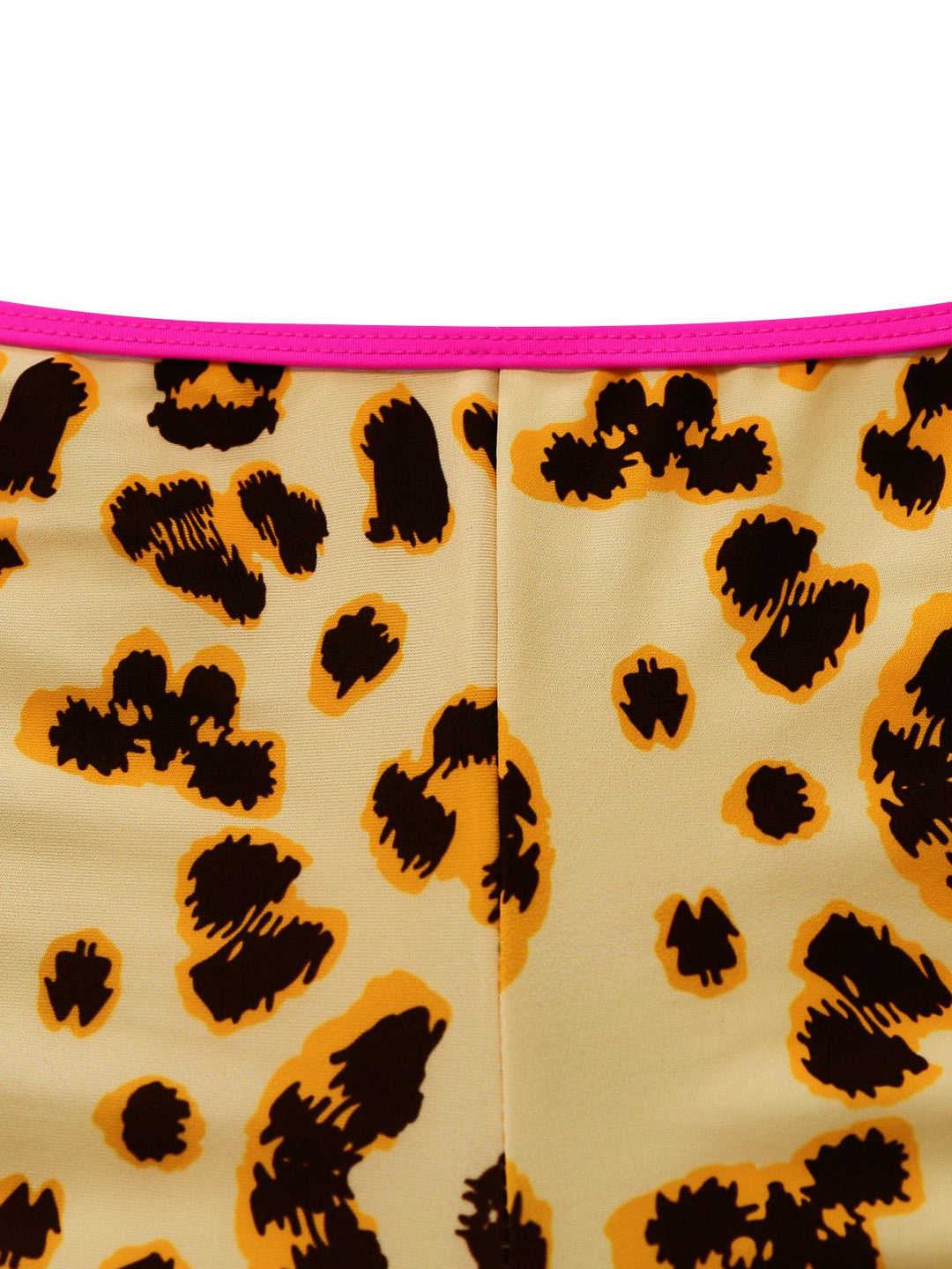 Brown 1950s Leopard Halter Colorblock Tankini Set, vintage fashion, retro style - perfect for women who love vintage and retro fashion