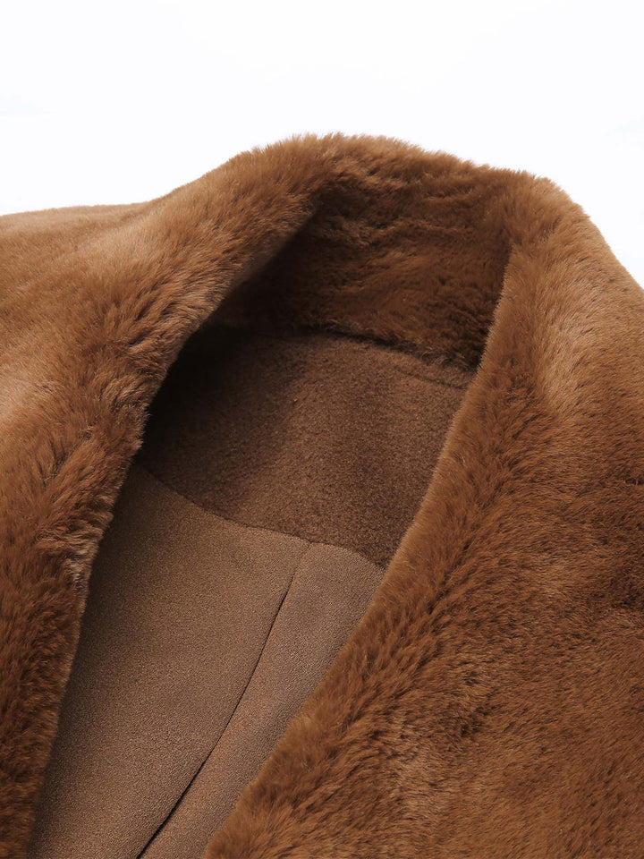 Brown 1950s Fur Collar Bolero Jacket: timeless style reimagined