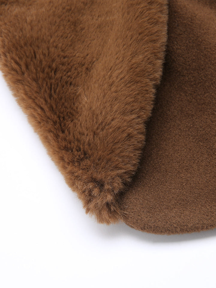 Brown 1950s Fur Collar Bolero Jacket: timeless style reimagined