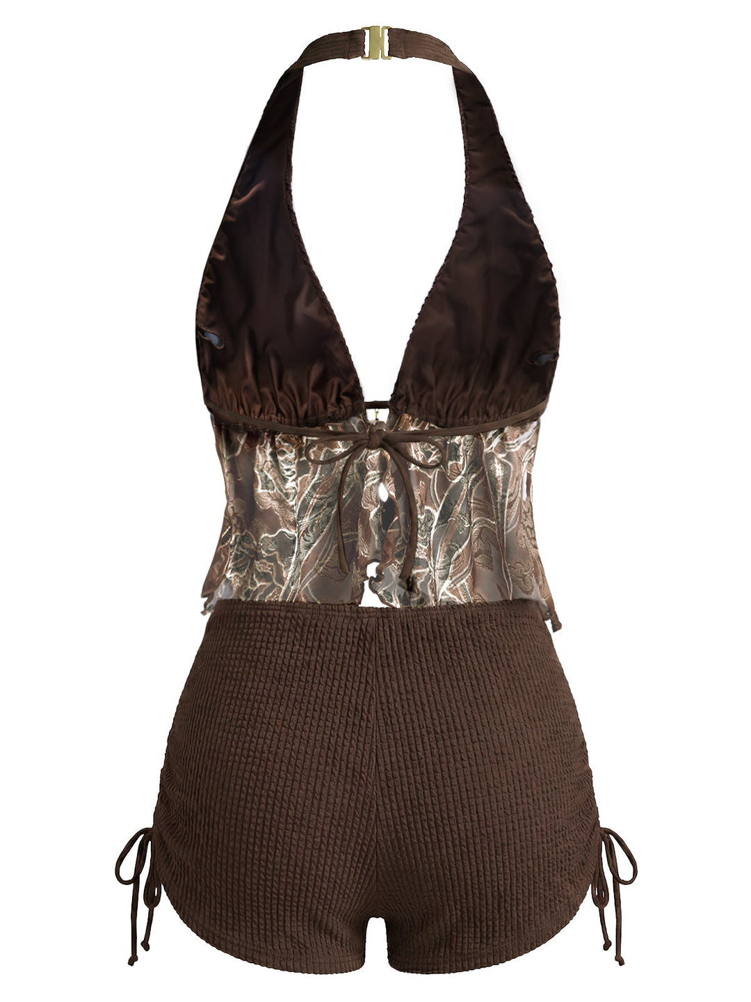 Brown--Halter-Sheer-Embroidered-Mesh-Tankini-Set, vintage, retro, swimwear