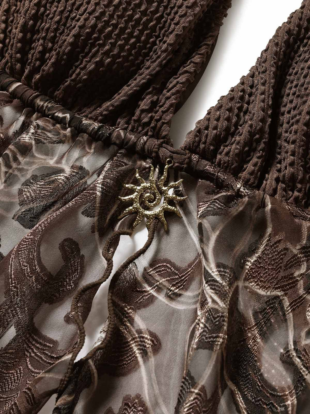 Brown--Halter-Sheer-Embroidered-Mesh-Tankini-Set, vintage, retro, swimwear