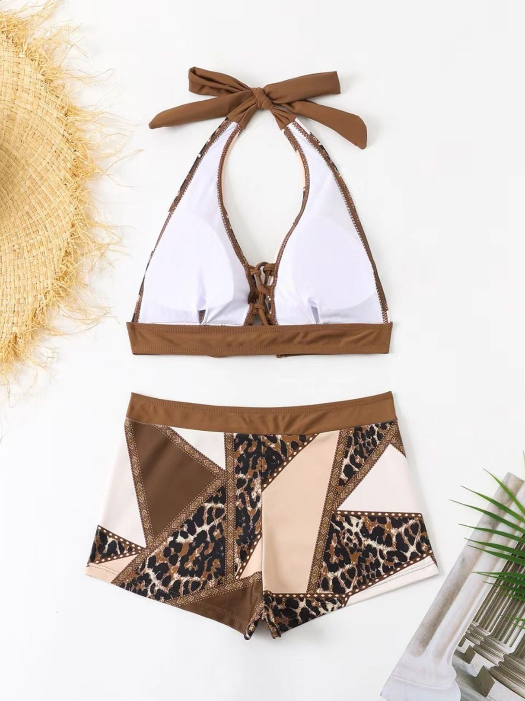 Brown Leopard Western Tankini Swimsuit, vintage swimsuit, swimwear - perfect for women who love vintage and retro fashion