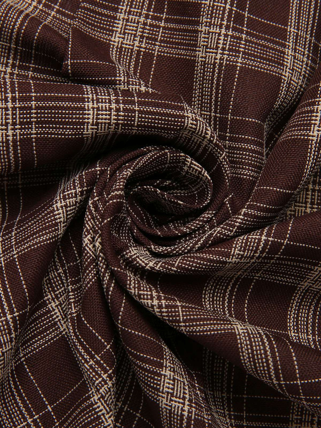 Brown 1960s Plaid Patchwork Belted Pleated Skirt - vintage skirt, retro style