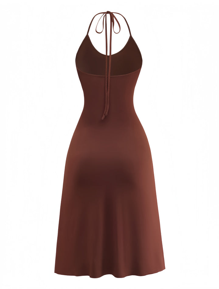 Brown 1980s Vintage Classic Dress 2
