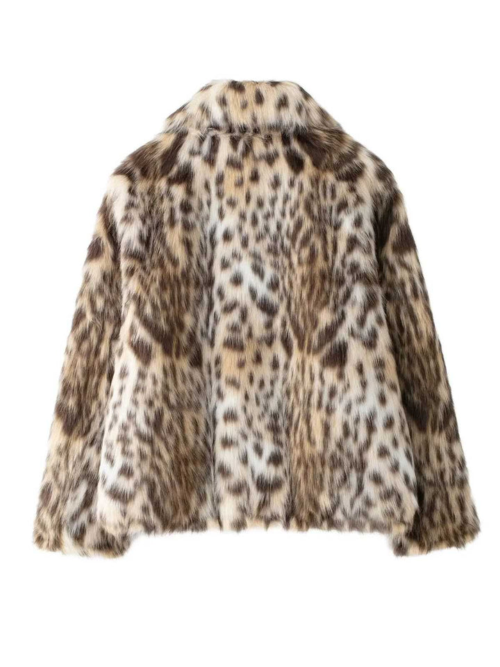 Brown 1980s Leopard Print Faux Fur Coat - vintage fashion, style