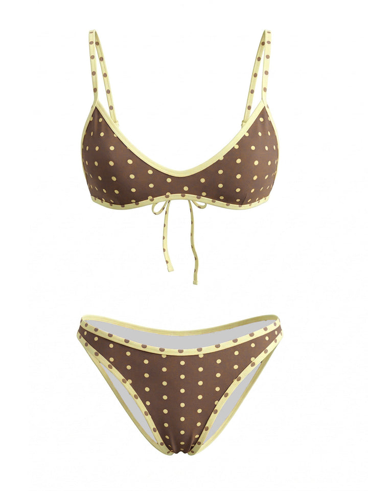 Brown Vintage High Waist Bikini Set, vintage swimsuit, swimwear - perfect for women who love vintage and retro fashion