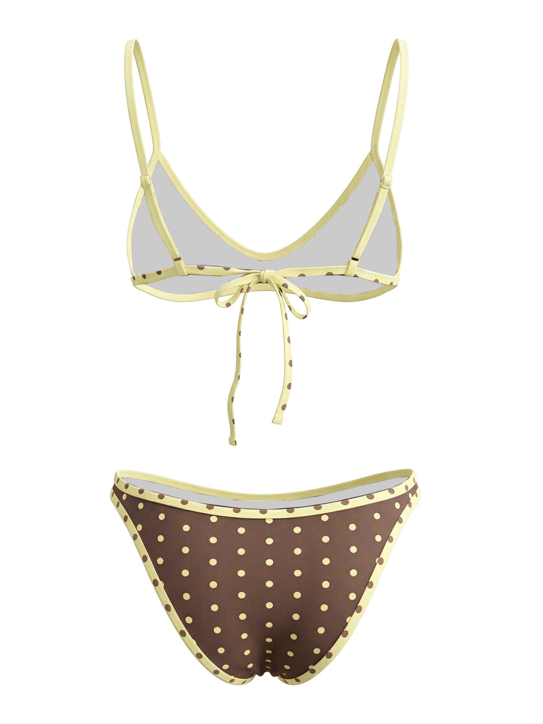 Brown Vintage High Waist Bikini Set, vintage swimsuit, swimwear - perfect for women who love vintage and retro fashion