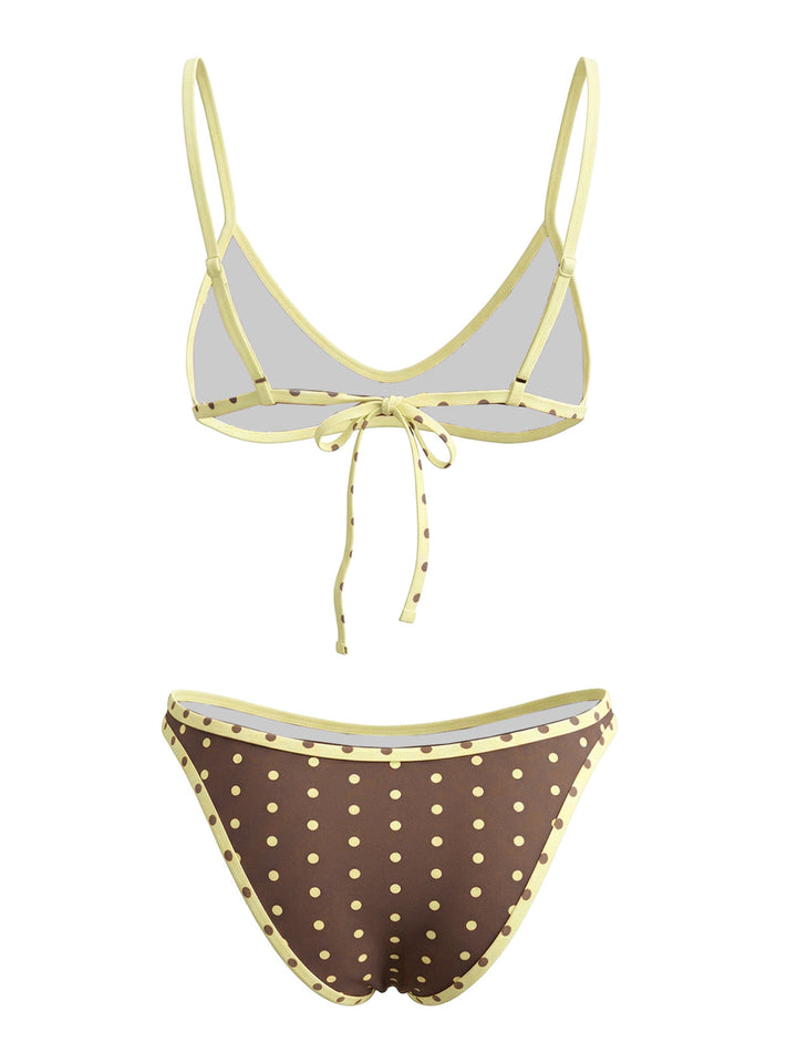 Brown Vintage High Waist Bikini Set, vintage swimsuit, swimwear - perfect for women who love vintage and retro fashion