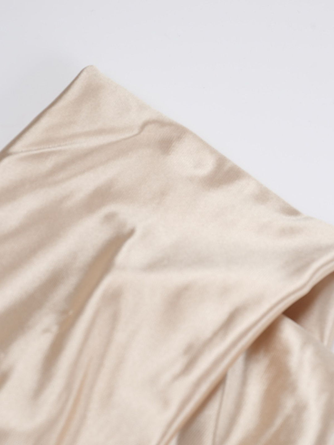 Champagne 1930s Off Shoulder Slit Satin Dress - vintage dress, retro fashion