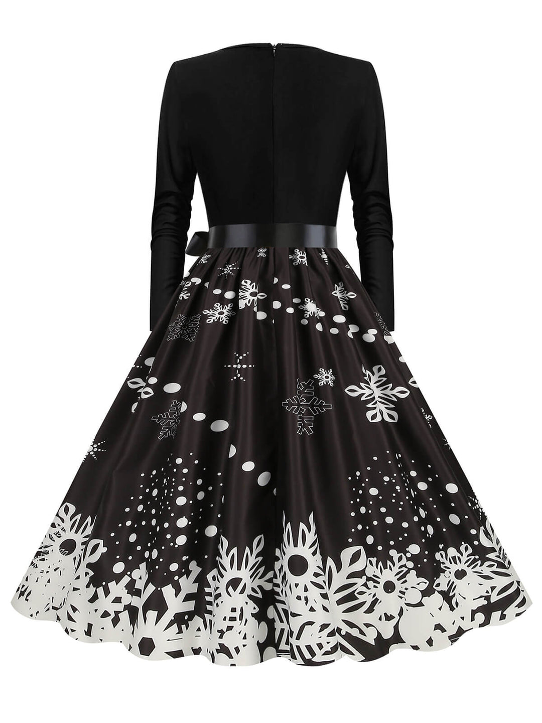 Christmas 1950s V-Neck Long Sleeve Patchwork Dress: timeless style reimagined