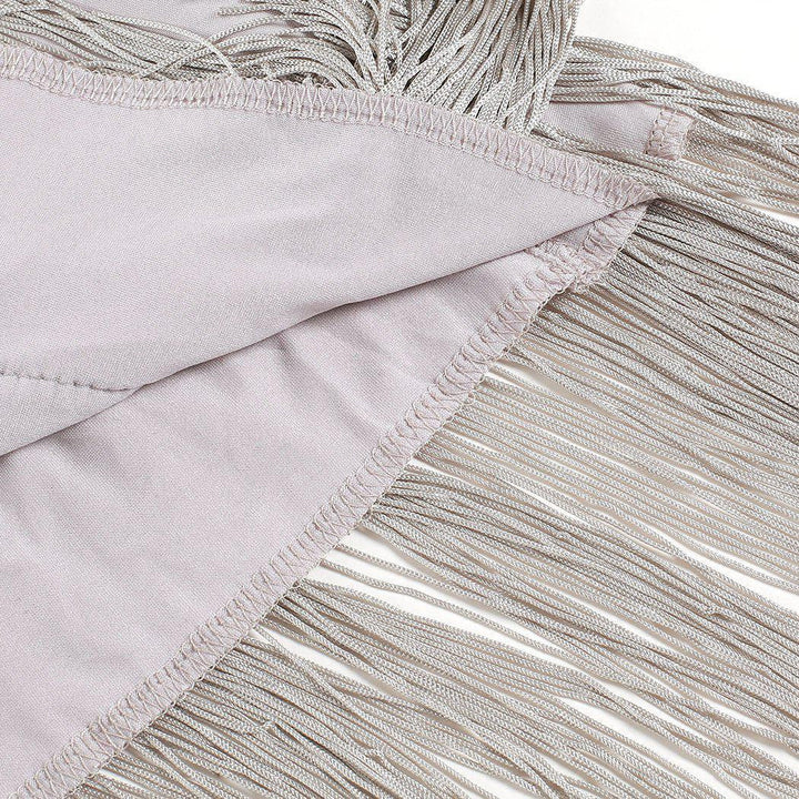 She slips into this [Clearance] Belted Gray 1920s Fringe Gatsby Dress and suddenly it&