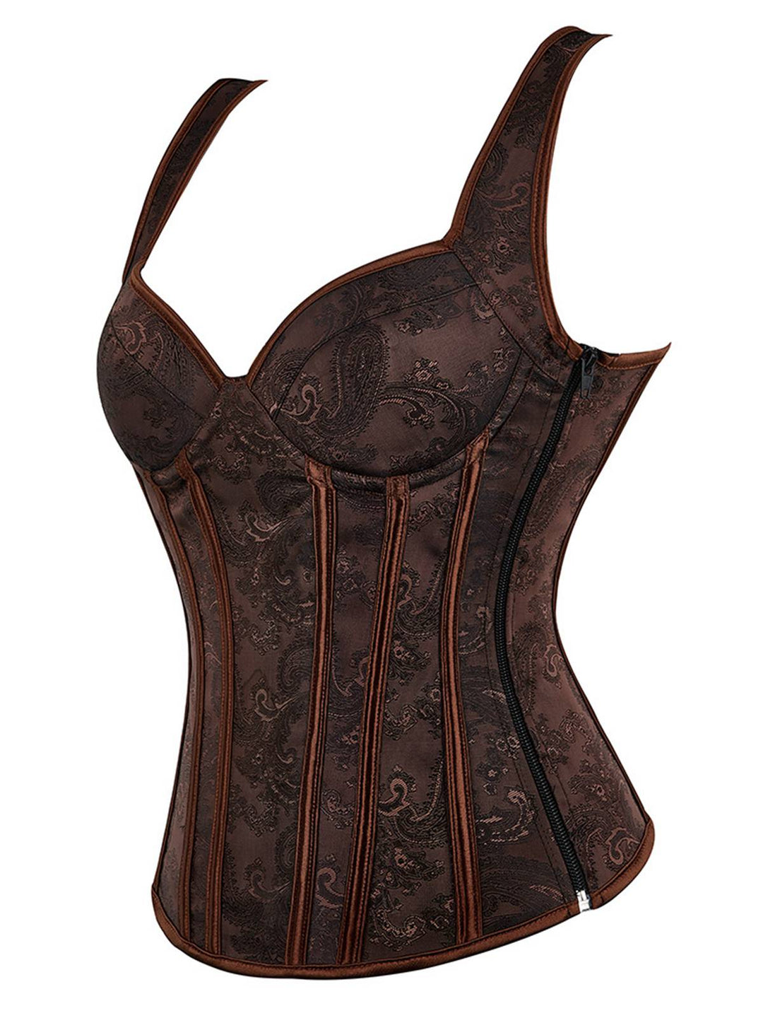 Coffee Steampunk Strap Gothic Corset — vintage elegance for the modern woman