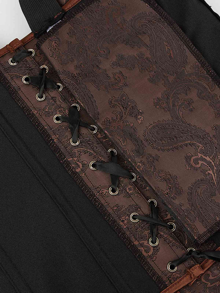 Coffee Steampunk Strap Gothic Corset — vintage elegance for the modern woman