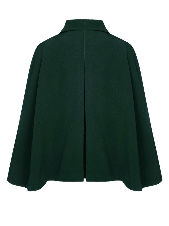 Color 1940s Lapel Cape Coat - vintage fashion, style