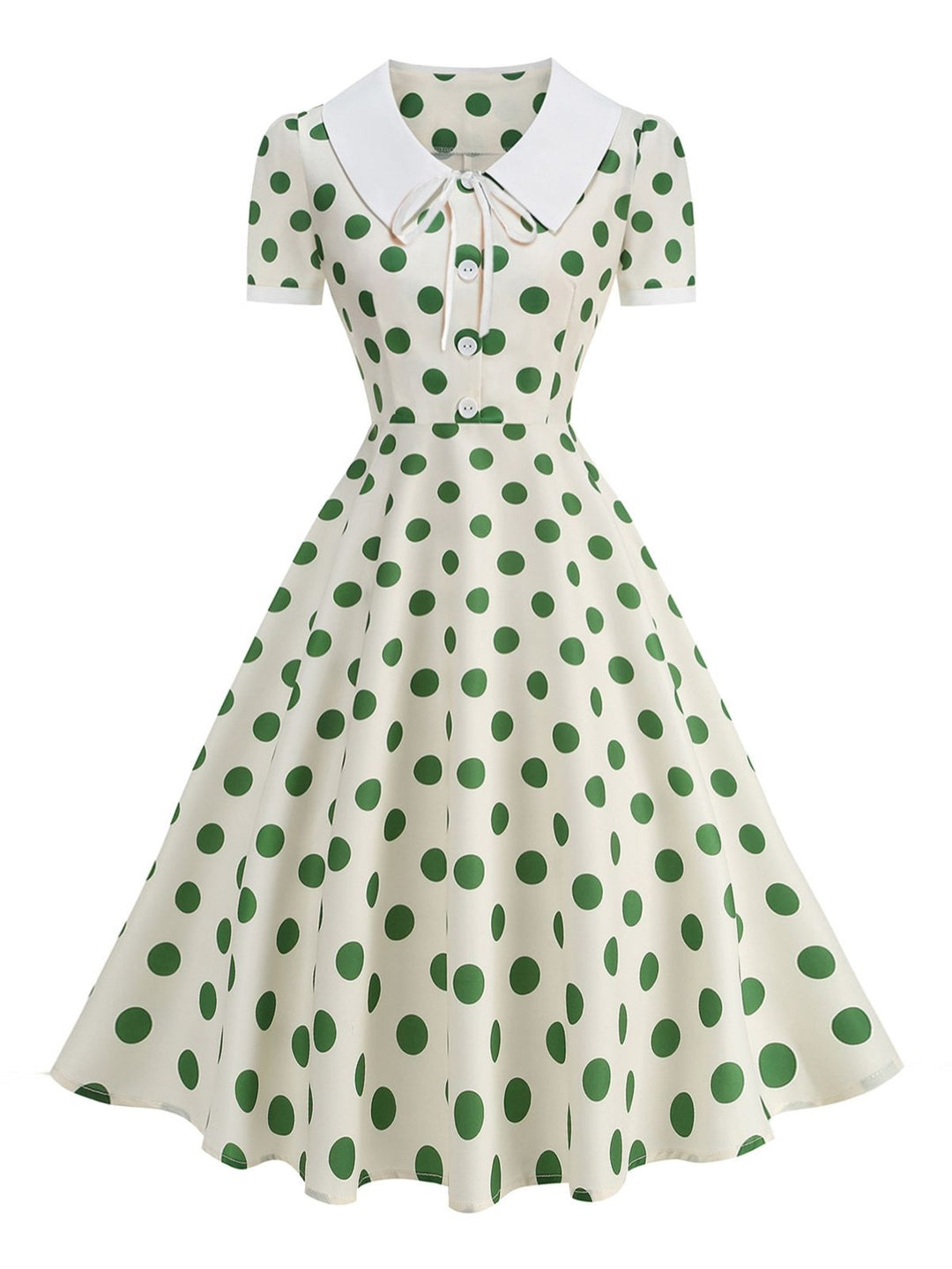 Colorblock 1950s Print Polka Dot Swing Midi Dress, vintage dress, retro fashion, rockabilly, pin-up fashion - perfect for women who love vintage and retro fashion