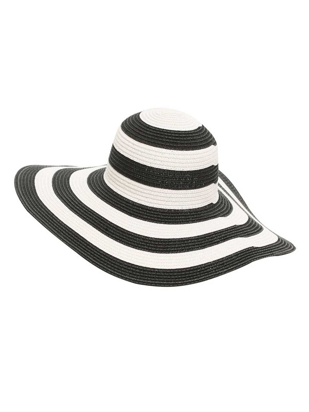 Contrast Stripes Wide Brim Sun Hat - vintage fashion, retro style