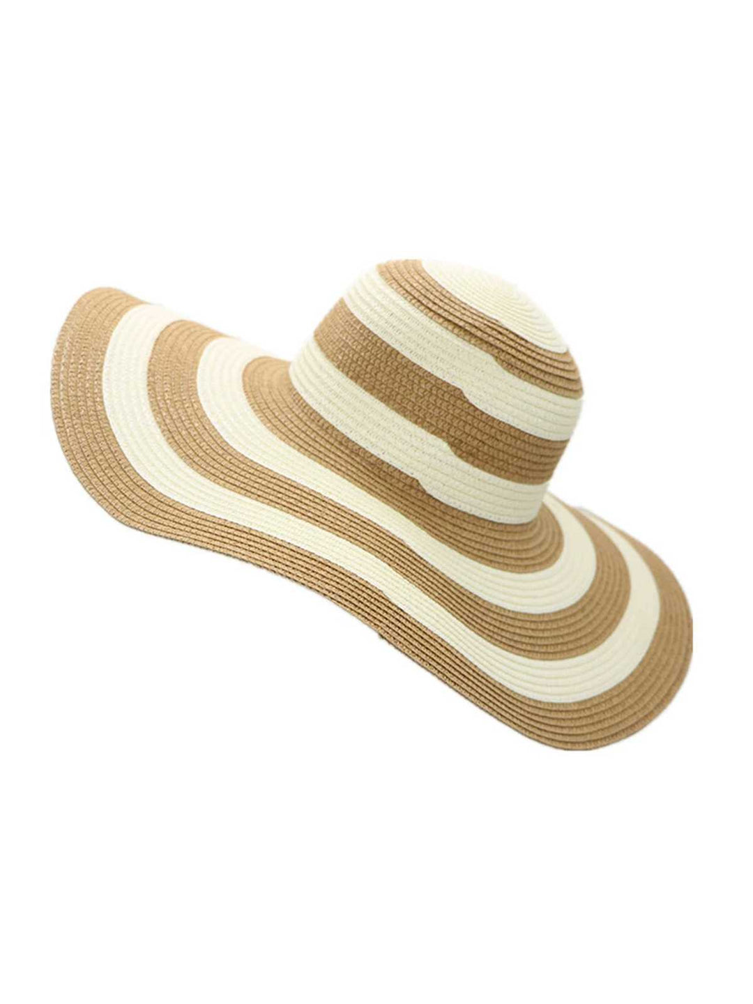 Contrast Stripes Wide Brim Sun Hat - vintage fashion, retro style