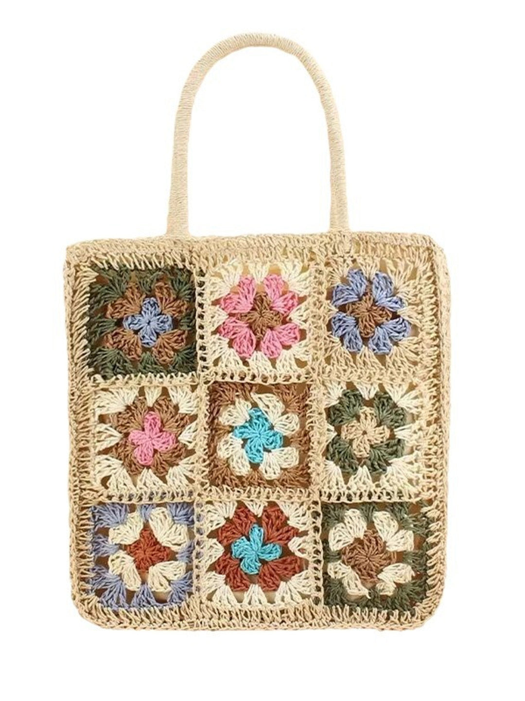 Cream-Color-Bohemian-Patchwork-Woven-Crochet-Bag