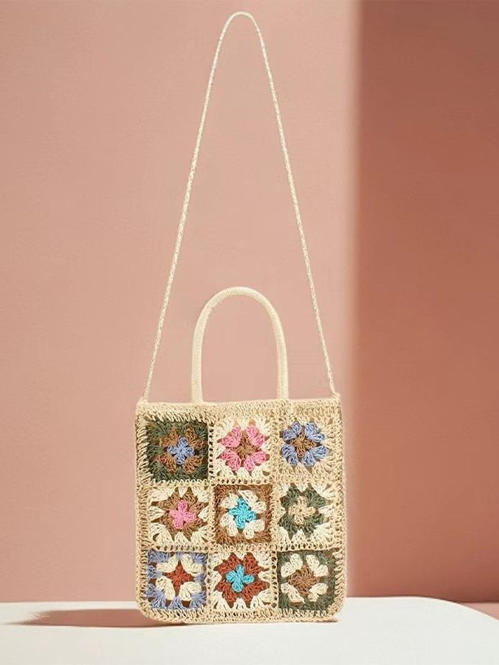 Cream-Color-Bohemian-Patchwork-Woven-Crochet-Bag