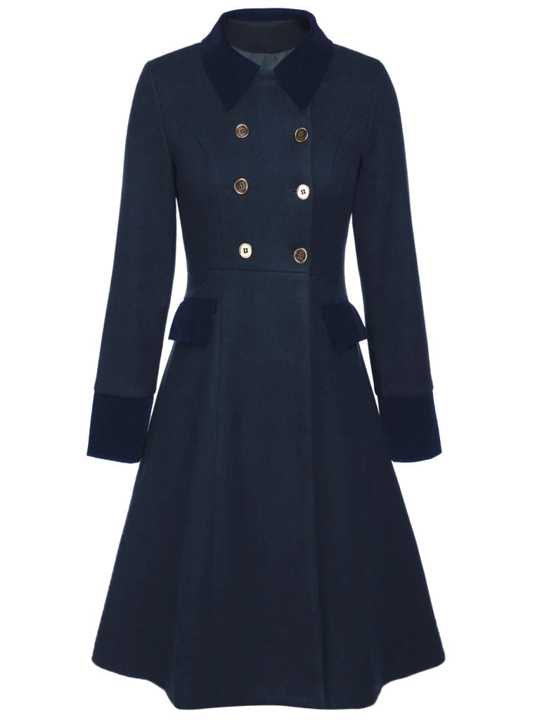Dark 1940s Solid Button Coat, vintage outerwear, jacket - perfect for women who love vintage and fashion