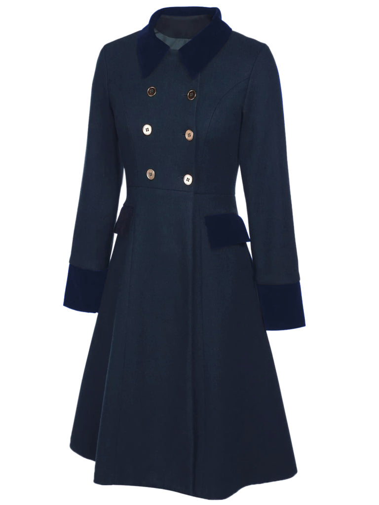 Dark 1940s Solid Button Coat, vintage outerwear, jacket - perfect for women who love vintage and fashion