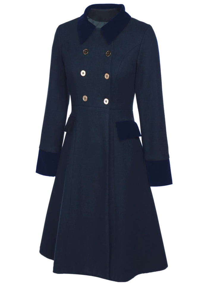 Dark 1940s Solid Button Coat, vintage outerwear, jacket - perfect for women who love vintage and fashion