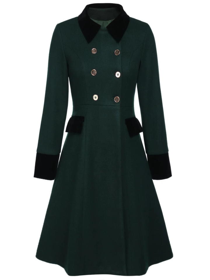 Dark 1940s Solid Button Coat, vintage outerwear, jacket - perfect for women who love vintage and fashion