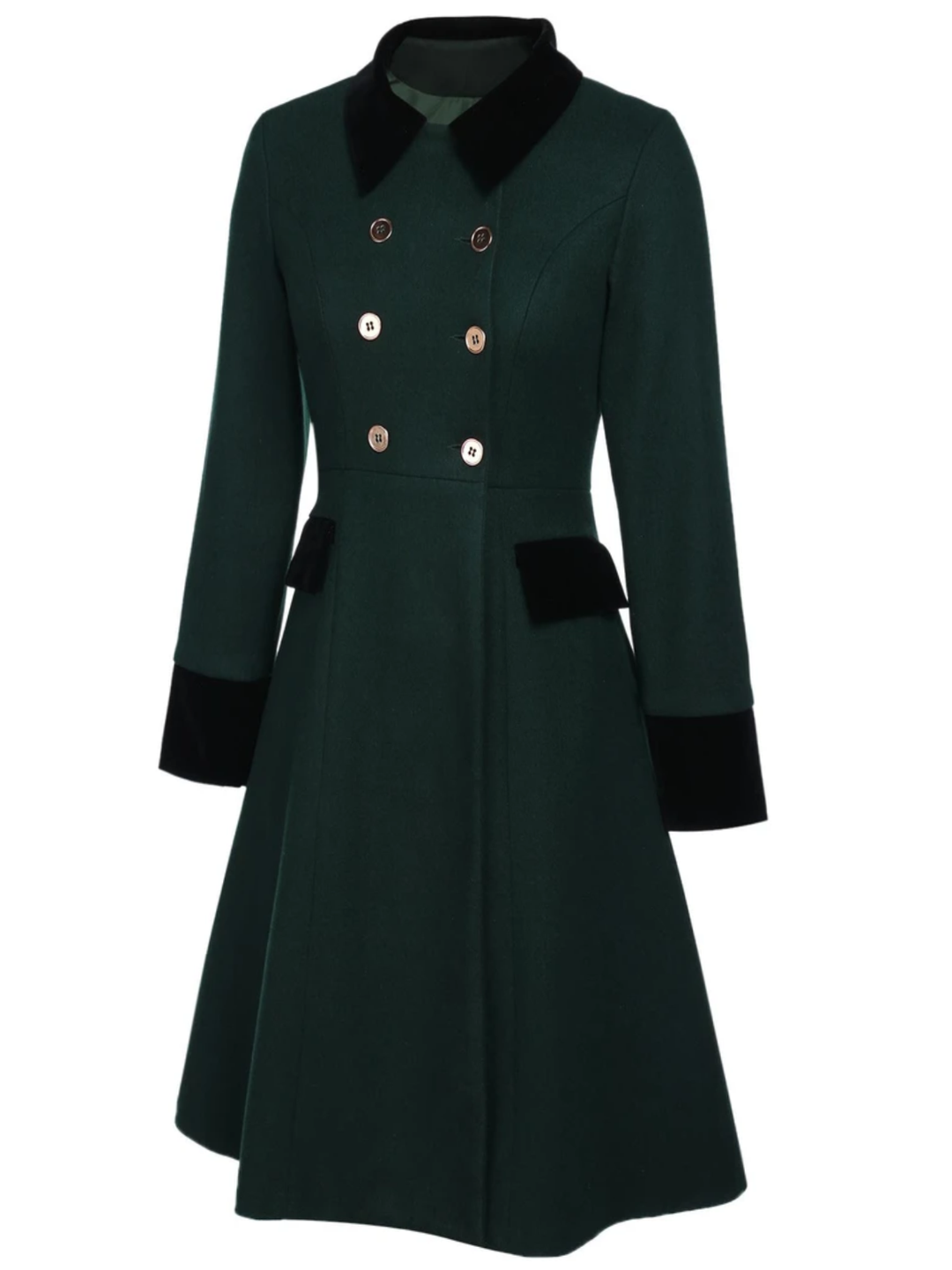 Dark 1940s Solid Button Coat, vintage outerwear, jacket - perfect for women who love vintage and fashion