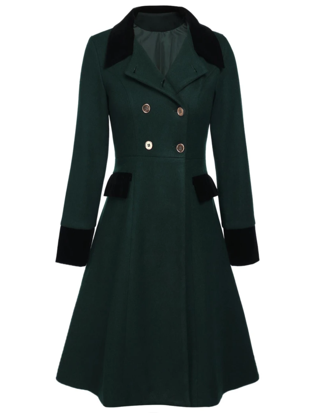 Dark 1940s Solid Button Coat, vintage outerwear, jacket - perfect for women who love vintage and fashion