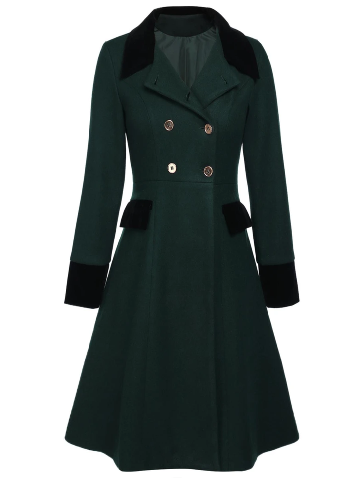 Dark 1940s Solid Button Coat, vintage outerwear, jacket - perfect for women who love vintage and fashion