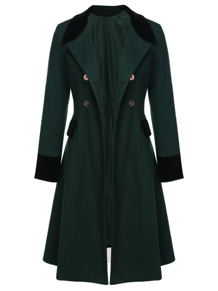 Dark 1940s Solid Button Coat, vintage outerwear, jacket - perfect for women who love vintage and fashion
