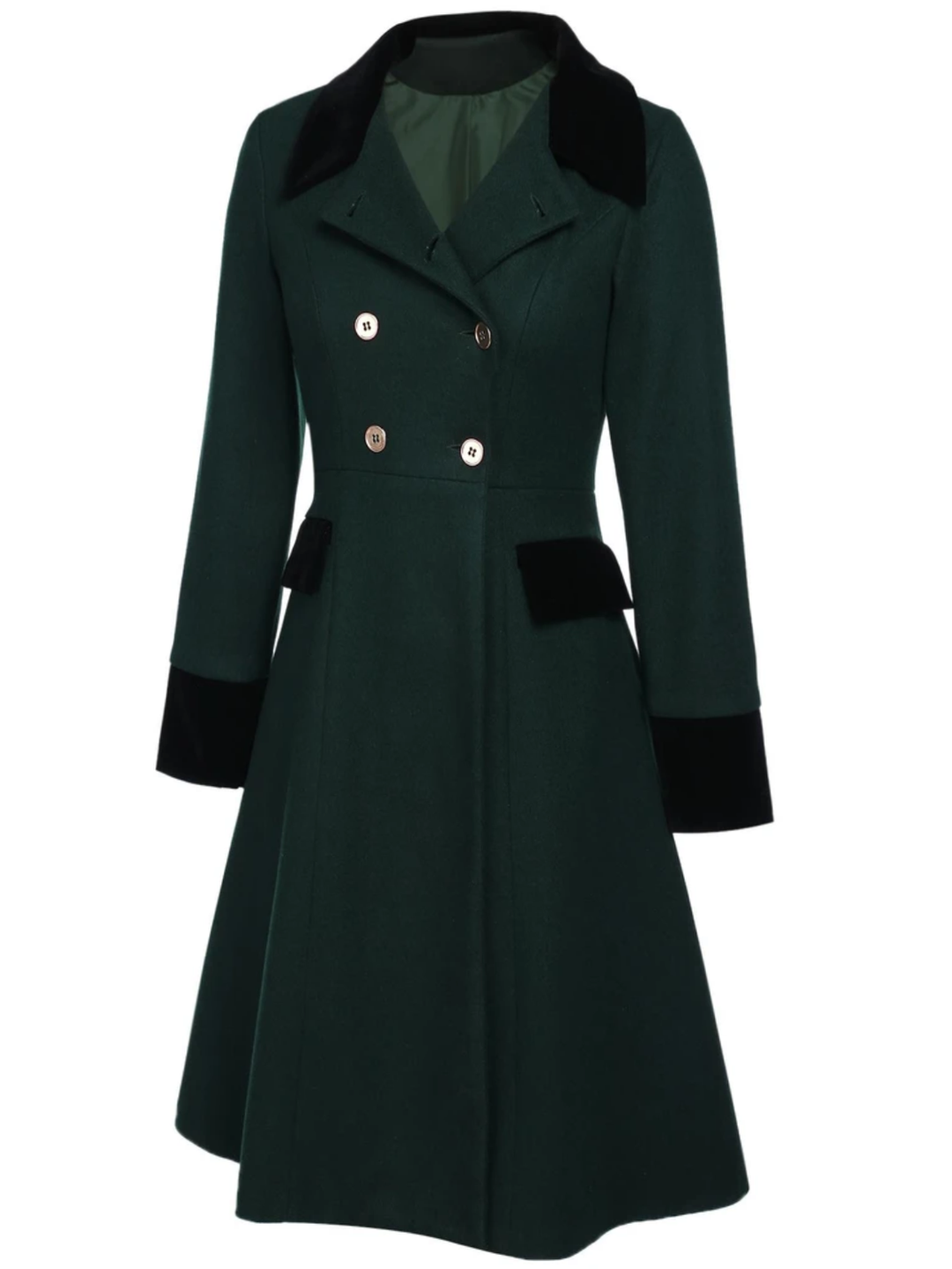 Dark 1940s Solid Button Coat, vintage outerwear, jacket - perfect for women who love vintage and fashion