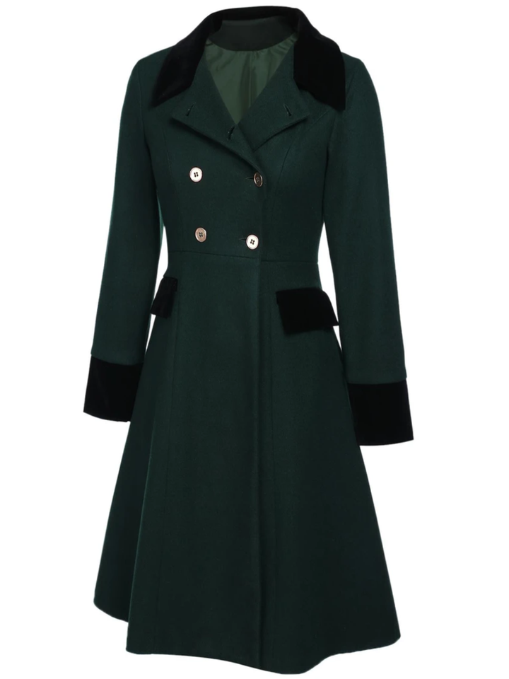 Dark 1940s Solid Button Coat, vintage outerwear, jacket - perfect for women who love vintage and fashion